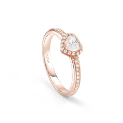 Damiani Anelli Di Fidanzamento | Anelli>Anello di fidanzamento in oro rosa con diamante taglio cuore