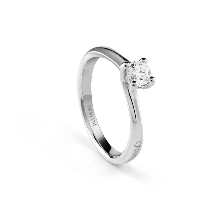 Damiani Anelli Di Fidanzamento | Anelli>Anello di fidanzamento in platino con diamante da 0,15 carati, colore G, purezza VS