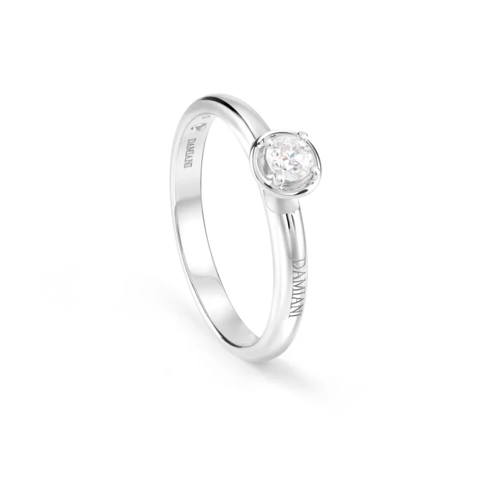 Damiani Anelli Di Fidanzamento | Anelli>Anello di fidanzamento in platino con diamante da 0,15 carati, colore G, purezza VS