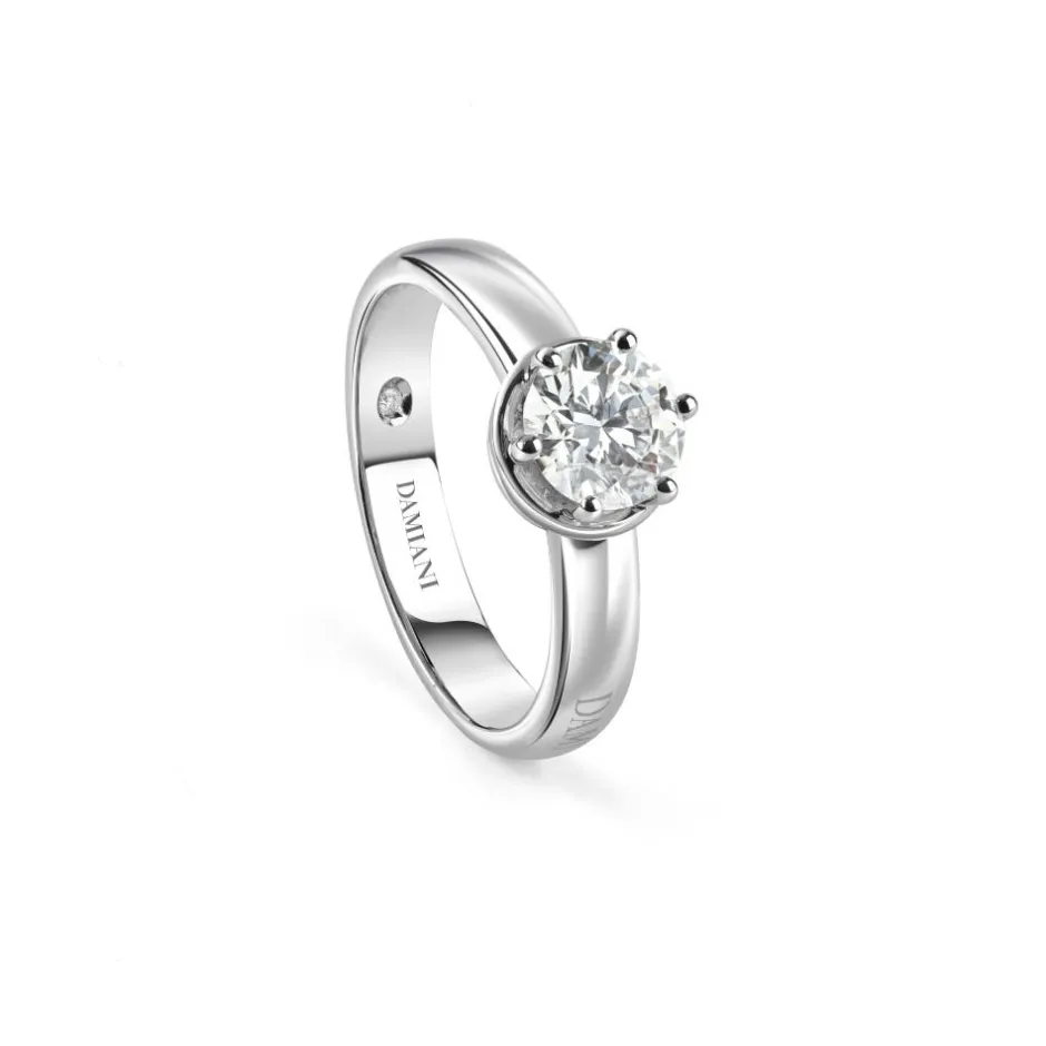 Damiani Anelli Di Fidanzamento | Anelli>Anello di fidanzamento in platino con diamante da 0,16 carati, colore G, purezza VS