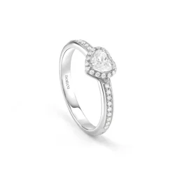 Damiani Anelli Di Fidanzamento | Anelli>Anello di fidanzamento in oro bianco con diamante taglio cuore