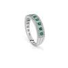 Damiani Anelli>Anello in oro bianco con diamanti e smeraldi