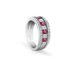 Damiani Anelli>Anello in oro bianco con diamanti e rubini