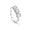 Damiani Anelli>Anello in oro bianco con tre diamanti taglio smeraldo