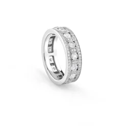 Uomo Damiani Uomo | Anelli>Anello in oro bianco con diamanti, 5,7 mm.