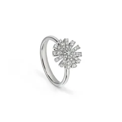 Damiani Anelli>Anello in oro bianco con diamanti, 12 mm.