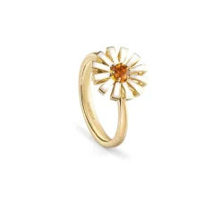 Damiani Anelli>Anello in oro giallo con ceramica e quarzo citrino, 12 mm.