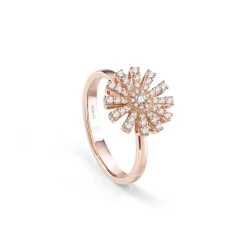 Damiani Anelli>Anello in oro rosa con diamanti, 12 mm.