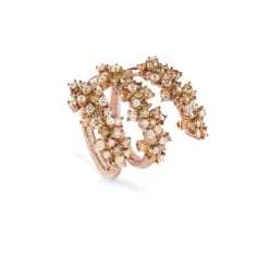 Damiani Anelli>Anello in oro rosa con diamanti bianchi e brown