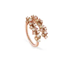 Damiani Anelli>Anello in oro rosa con diamanti bianchi e brown