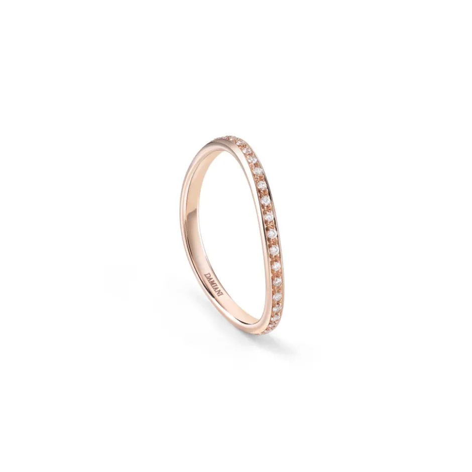 Damiani Fedi Nuziali | Anelli>Anello in oro rosa con diamanti