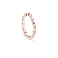 Damiani Fedi Nuziali | Anelli>Anello in oro rosa con diamanti, 2,00 mm.