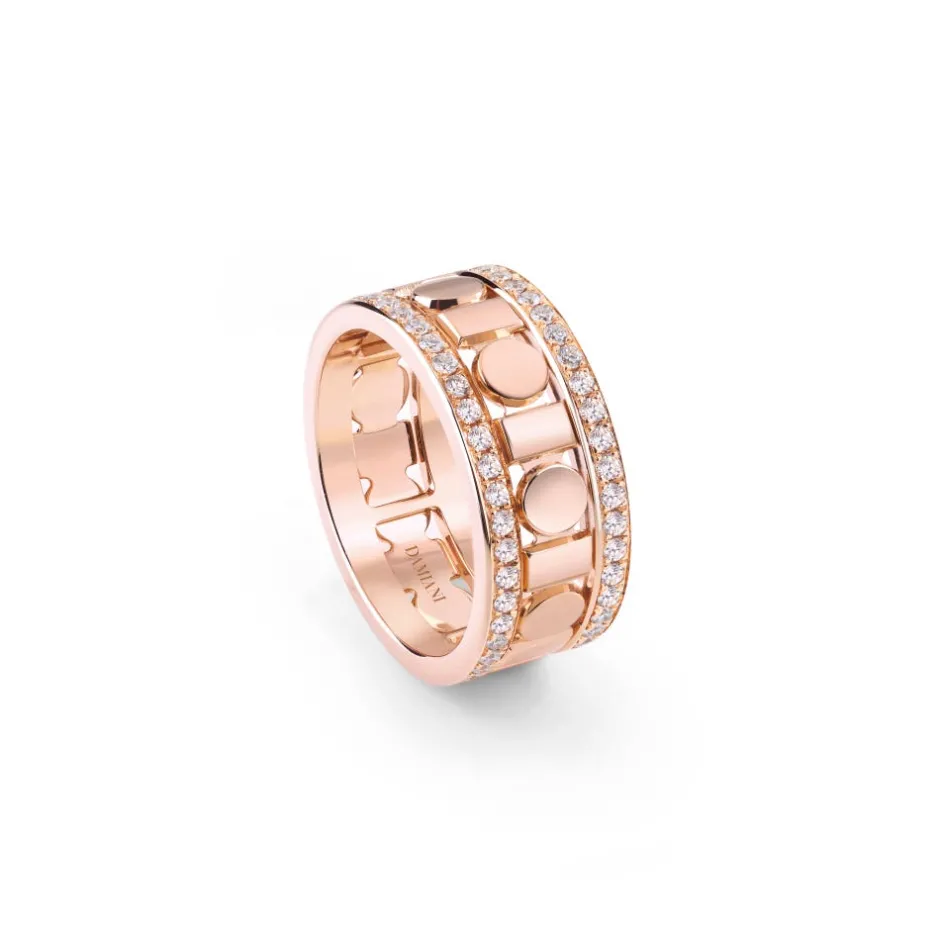 Uomo Damiani Anelli Per Coppie | Uomo>Anello in oro rosa con diamanti, 8,3 mm.