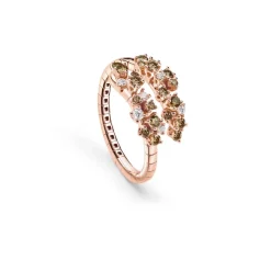 Damiani Anelli>Anello in oro rosa con diamanti bianchi e brown