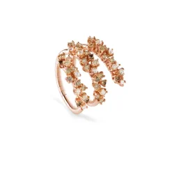 Damiani Anelli>Anello in oro rosa con diamanti bianchi e brown