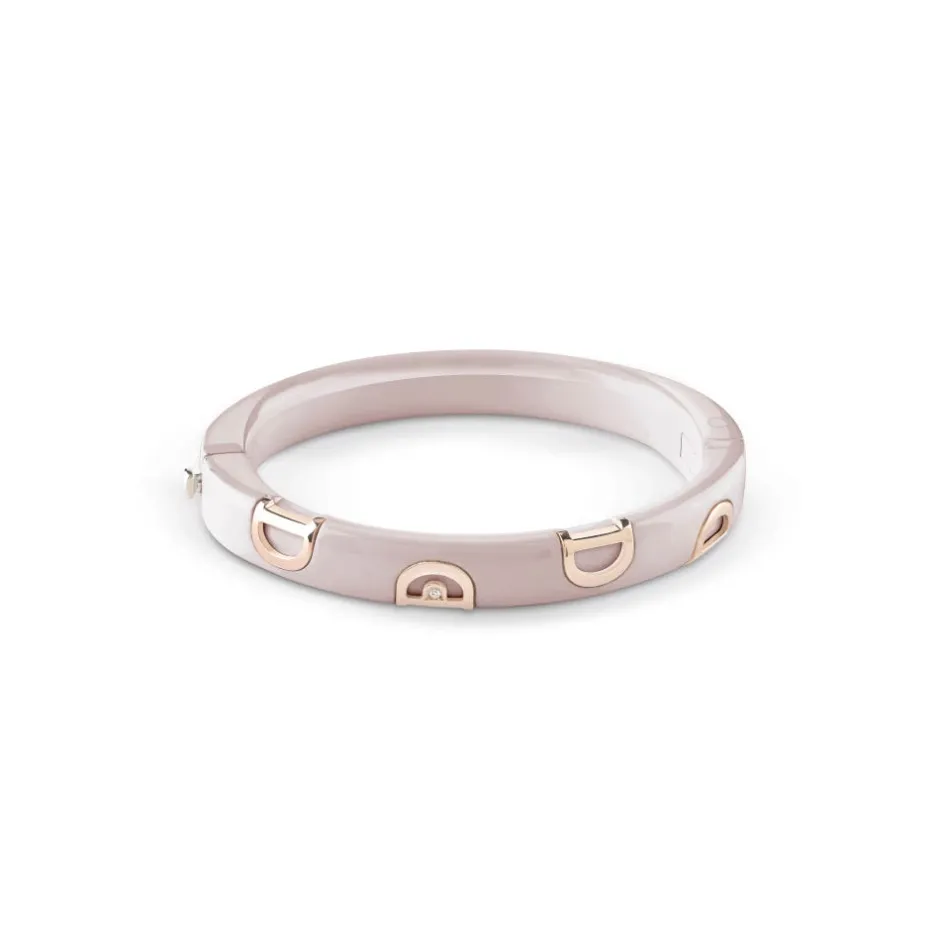 Damiani Bracciali>Bracciale in ceramica cappuccino con oro rosa e diamante