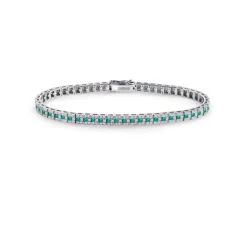 Damiani Bracciali>Bracciale in oro bianco con diamanti e smeraldi