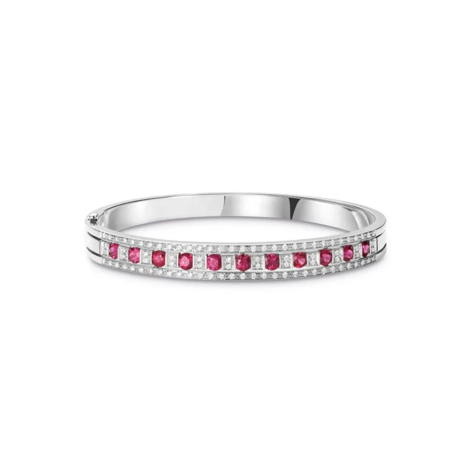 Damiani Bracciali>Bracciale in oro bianco con diamanti e rubini