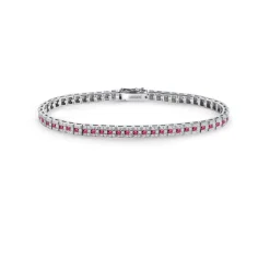 Damiani Bracciali>Bracciale in oro bianco con diamanti e rubini