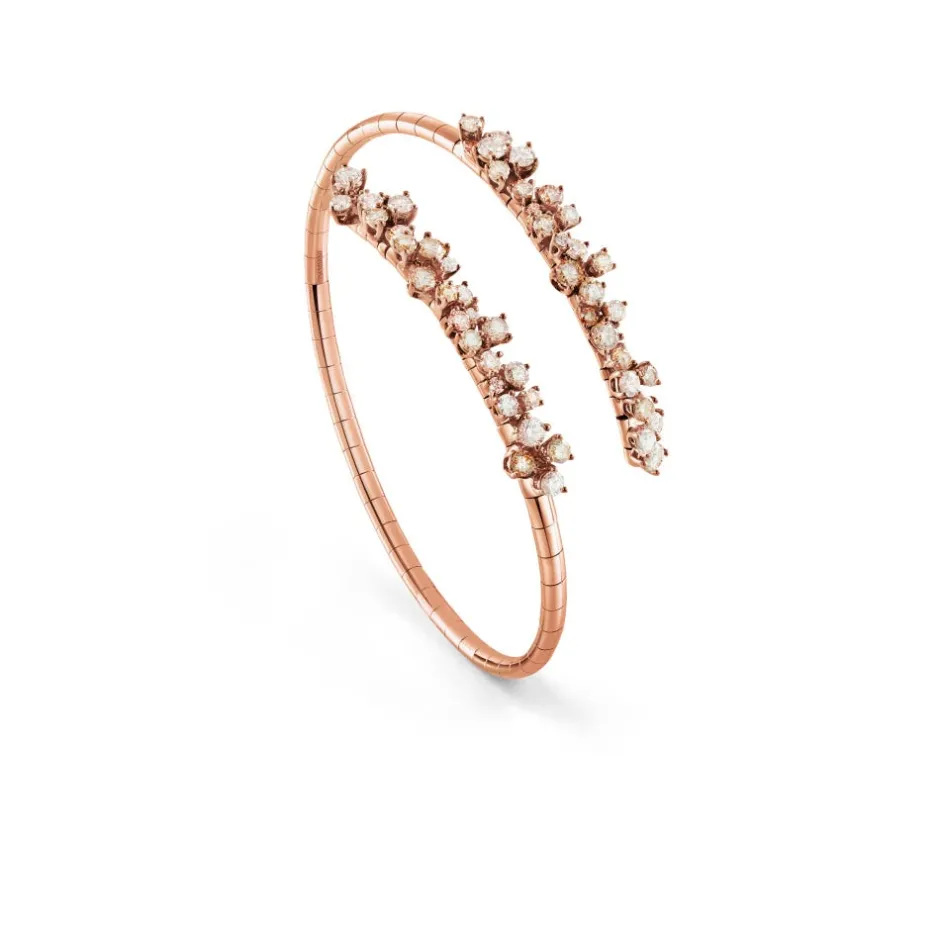 Damiani Bracciali>Bracciale in oro rosa con diamanti bianchi e brown