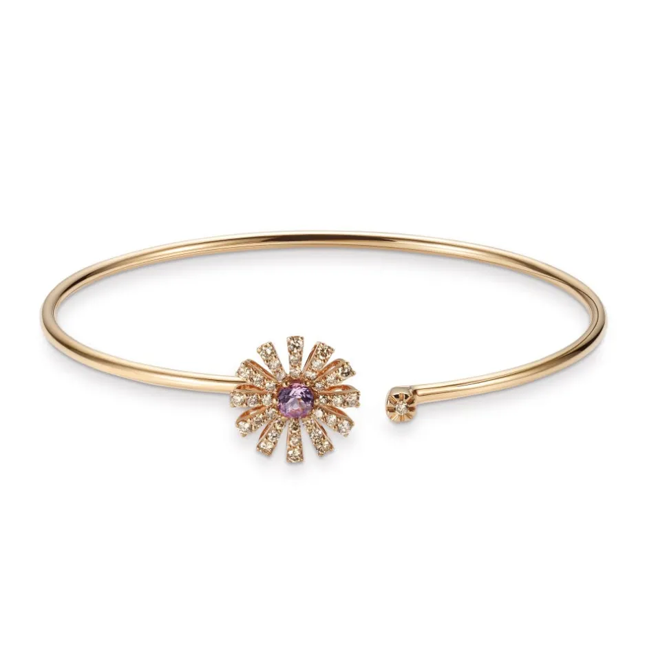 Damiani Bracciali>Bracciale in oro rosa con ametista e diamanti brown
