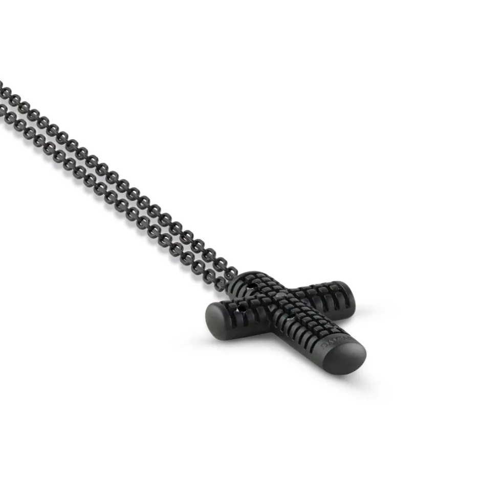 Uomo Damiani Uomo | Collane>Collana in argento con diamanti (30x20 mm.)