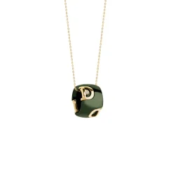 Damiani Collane>Collana in ceramica verde con oro giallo e diamante