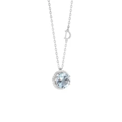 Damiani Collane>Collana in oro bianco con diamanti e acquamarina