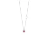 Damiani Collane>Collana in oro bianco con diamanti e rubino