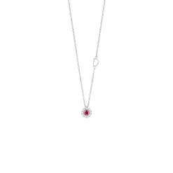 Damiani Collane>Collana in oro bianco con diamanti e rubino