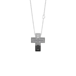 Uomo Damiani Uomo | Collane>Collana in oro bianco con diamanti e diamanti black