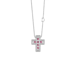 Uomo Damiani Uomo | Collane>Collana in oro bianco con diamanti e rubini