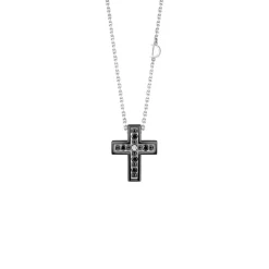 Uomo Damiani Collane | Uomo>Collana in oro brunito con diamanti e diamanti black