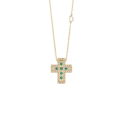 Damiani Collane>Collana in oro giallo con diamanti e smeraldi
