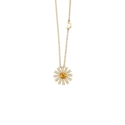 Damiani Collane>Collana in oro giallo con quarzo citrino e diamanti, 16 mm.