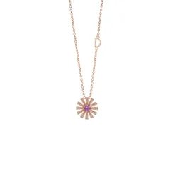 Damiani Collane>Collana in oro rosa con ametista e diamanti brown, 12 mm.