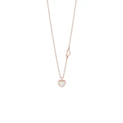 Damiani Collane>Collana in oro rosa con diamante taglio cuore