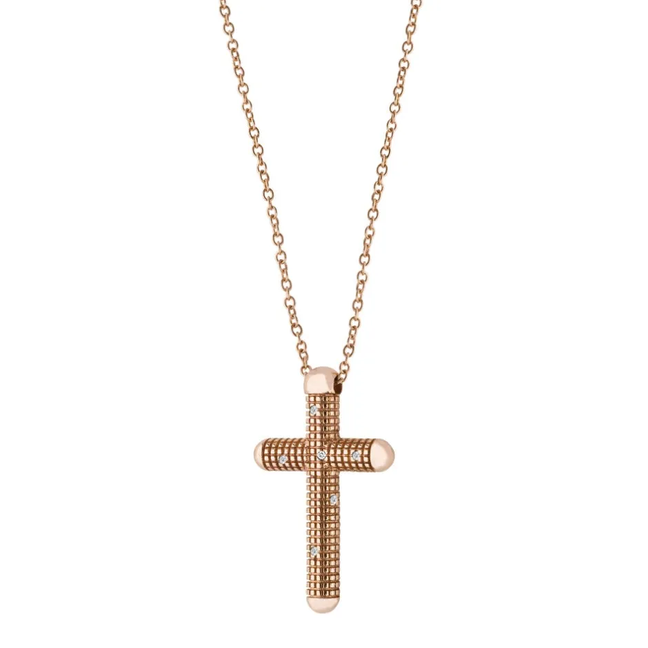 Uomo Damiani Uomo | Collane>Collana in oro rosa con diamanti (26.50x16 mm.)