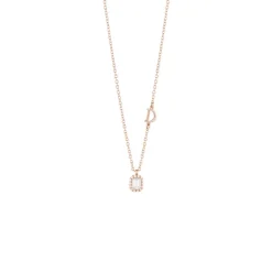 Damiani Collane>Collana in oro rosa con diamante taglio smeraldo
