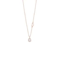 Damiani Collane>Collana in oro rosa con diamante taglio goccia