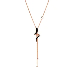 Damiani Collane>Collana in oro rosa con hybrid ceramic nera e diamante