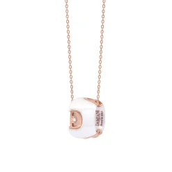 Damiani Collane>Collana in oro rosa e ceramica bianca con diamante