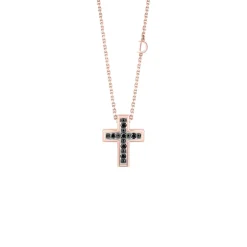 Uomo Damiani Collane | Uomo>Collana in oro rosa e oro brunito con diamanti black