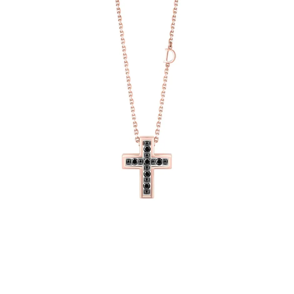Uomo Damiani Collane | Uomo>Collana in oro rosa e oro brunito con diamanti black