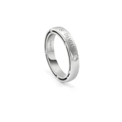 Damiani Fedi Nuziali>Fede nuziale in oro bianco con diamanti, 3,40 mm.