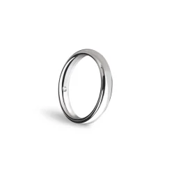Damiani Fedi Nuziali>Fede nuziale in oro bianco con diamante, 2,70 mm.