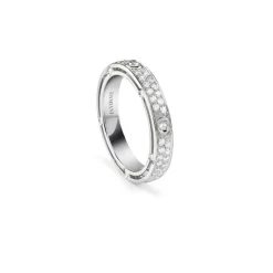 Damiani Fedi Nuziali>Fede nuziale in oro bianco con diamanti, 3,40 mm.