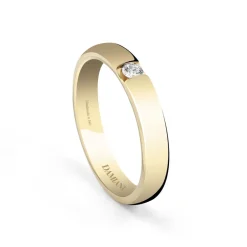 Damiani Fedi Nuziali>Fede nuziale in oro giallo con diamante esterno, 2,70 mm.