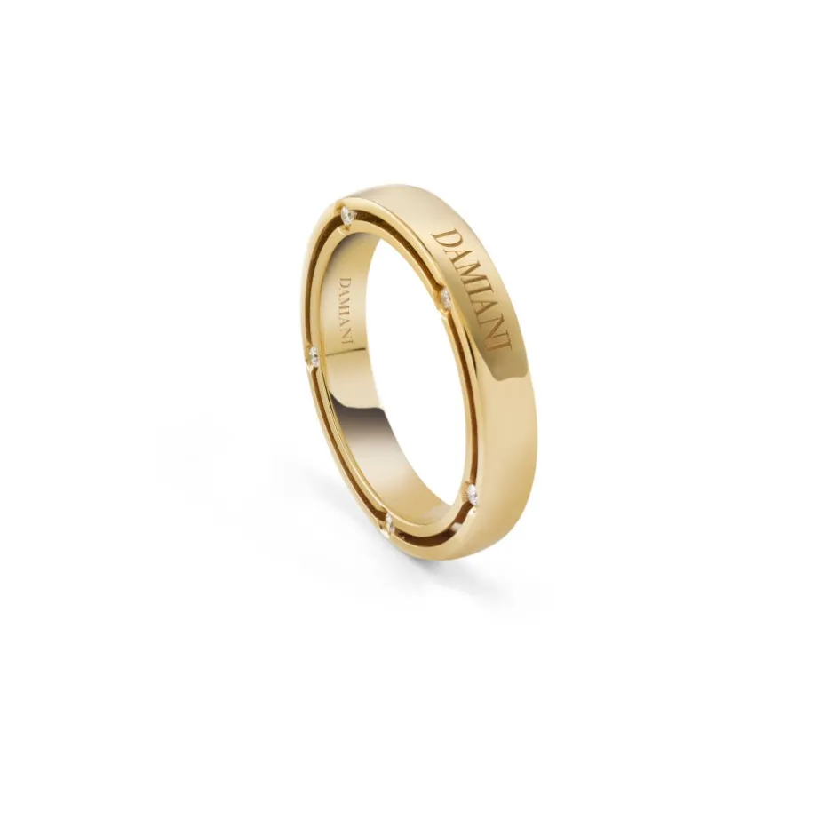 Damiani Fedi Nuziali>Fede nuziale in oro giallo con diamante, 3,30 mm.