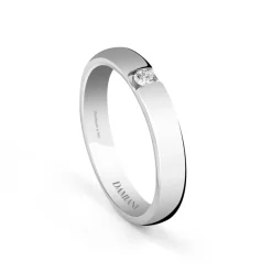 Damiani Fedi Nuziali>Fede nuziale in platino con diamante esterno, 2,70 mm.